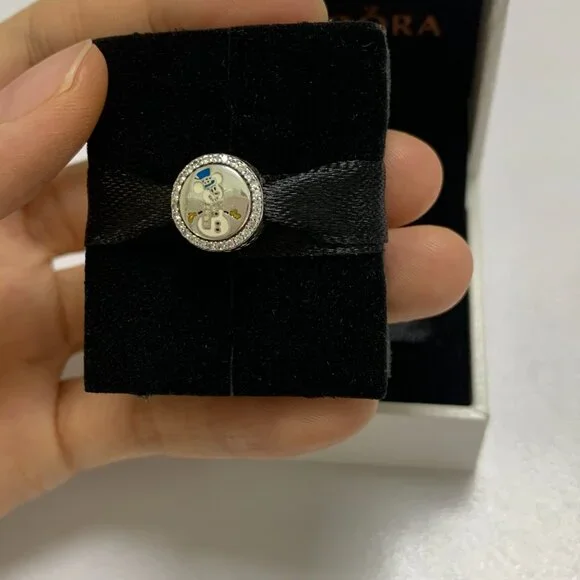 Pandora Snowman Merry Christmas Charm Bead Snow Winter Pendant - Picture 1 of 4